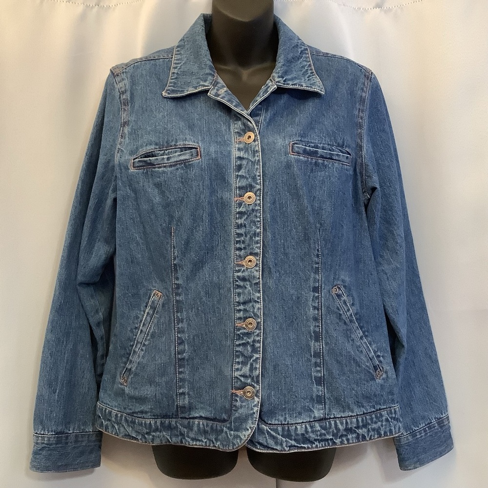 Northern Reflection Jean Jacket Women’s Size Large 100% Cotton Coastal Cowgirl